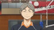 Sugawara smiles at his teammates