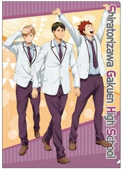 Shirabu, Ushijima, and Tendō tragen die Uniform der Jungen