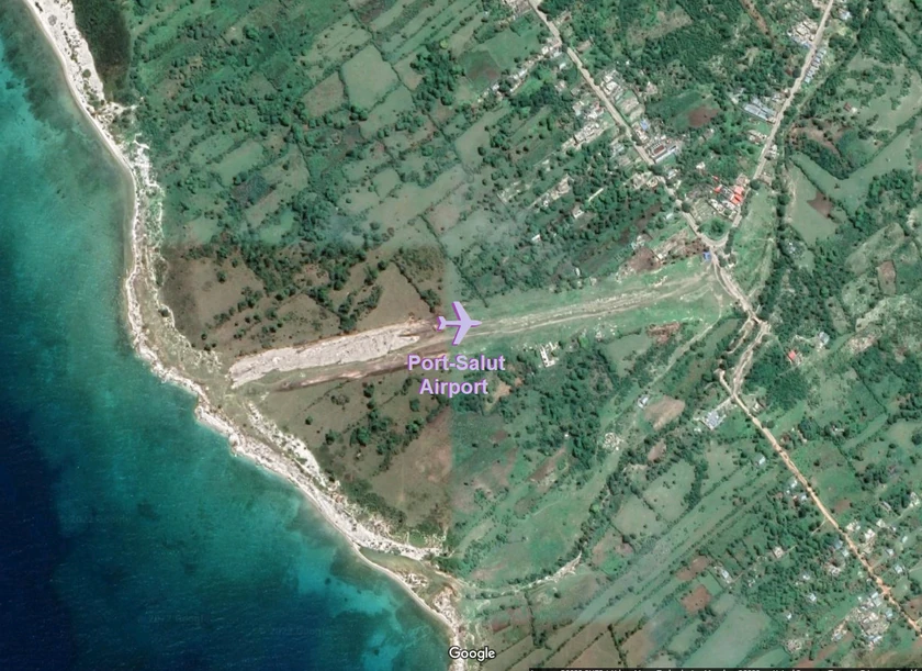 View of the Port-Salut Airport from above