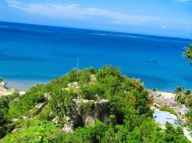 An alternate view of the French fort, overlooking the village and the sea.