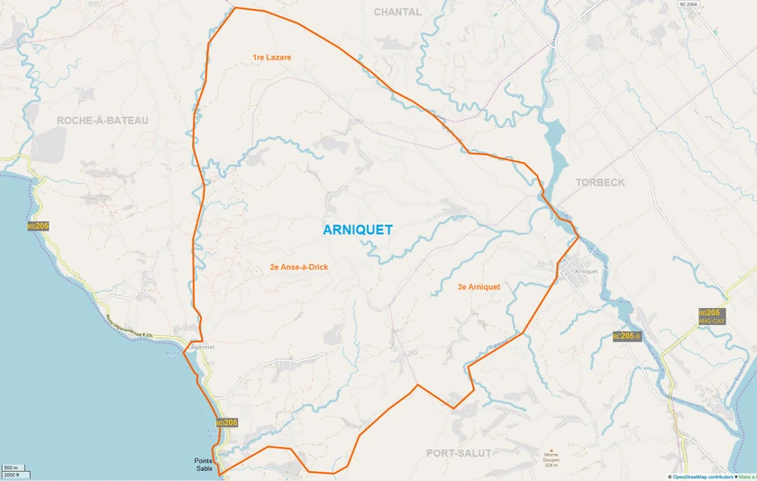 Commune map of Arniquet, 