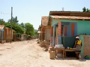 An unpaved road in Bombardopolis, NO, Haiti