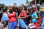 Girls at flag festival, Arcahaie