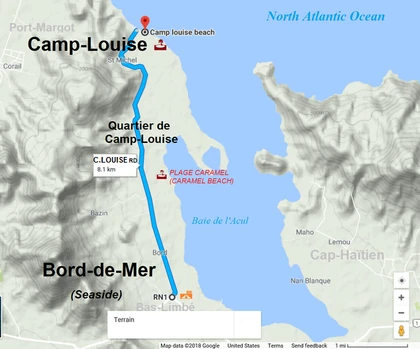 Map of the the Camp-Louise Road