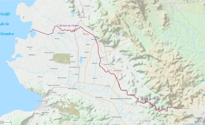 Map of the Rivière l'Estère