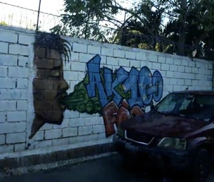 Street art along a Christ-Roi side wall