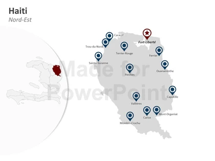  Department, with , the capital, in . Mont-Organisé is in the southeastern part of the department.