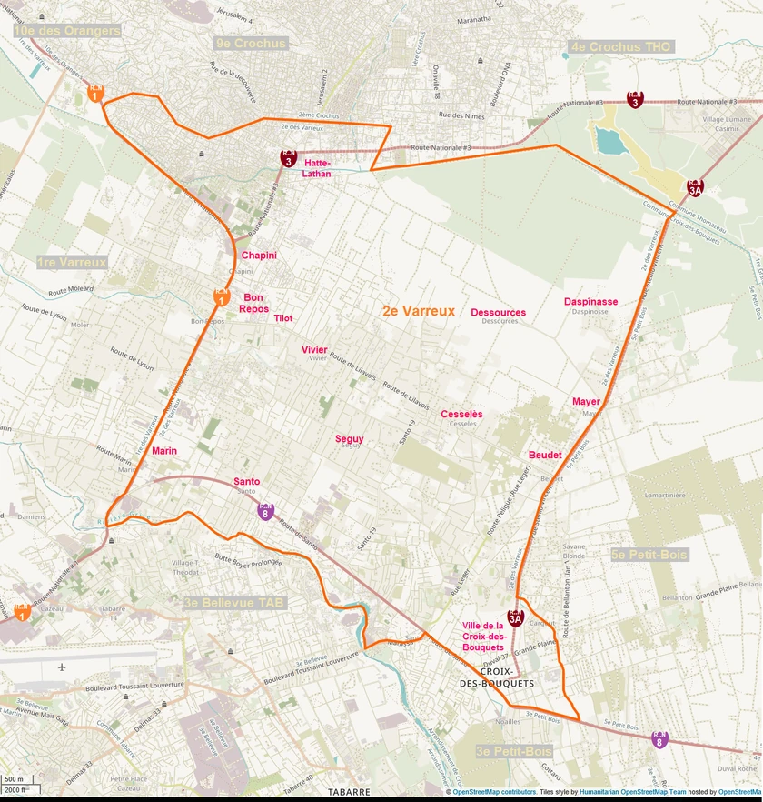 Section map 2e Varreux, Croix-des-Bouquets, 