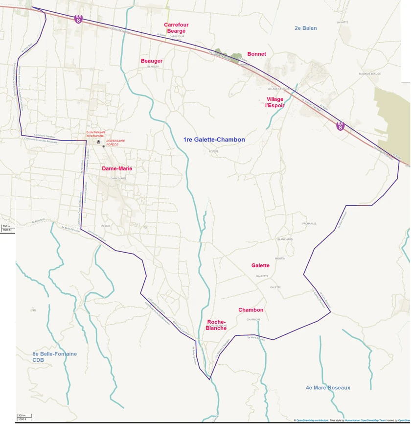 Sectional map of Galette-Chambon, 