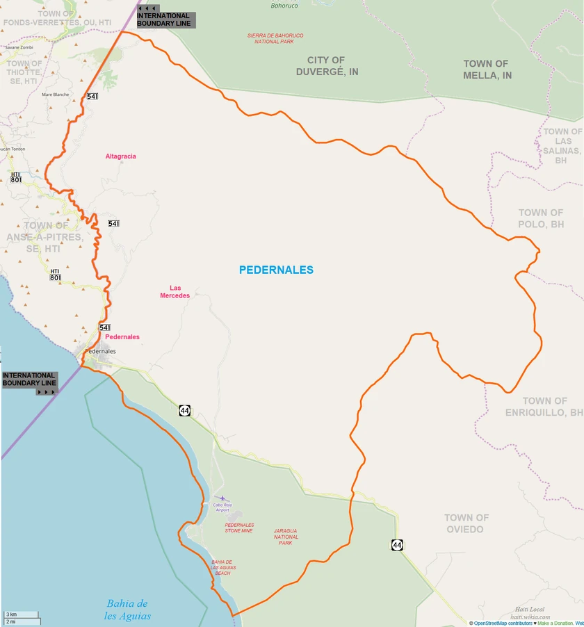 Municipal map of Pedernales