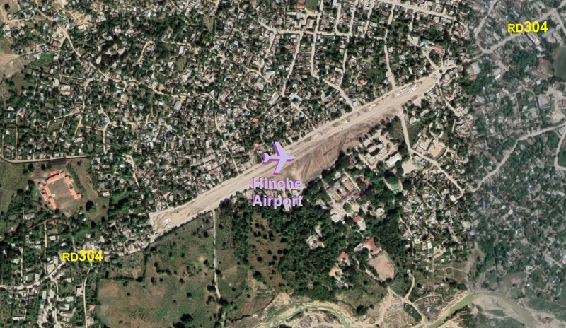 View of the Hinche Airport from above