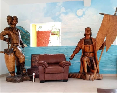 Statue at the Columbus Hotel in Môle Saint-Nicolas, Haiti