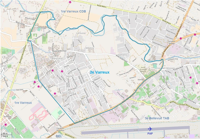 Commune map Varreux 2