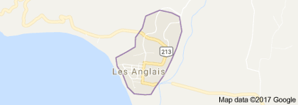 Les Anglais lies at sea level with its Downtown and three divisions.