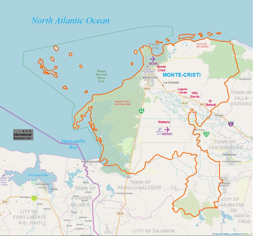 Municipal map of Monte-Cristi, DR