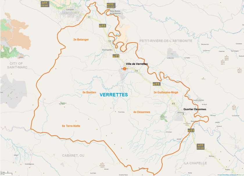 Commune map; City of Verrettes, 