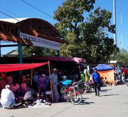 Elias Pina Bus Terminal, next to the binational market
