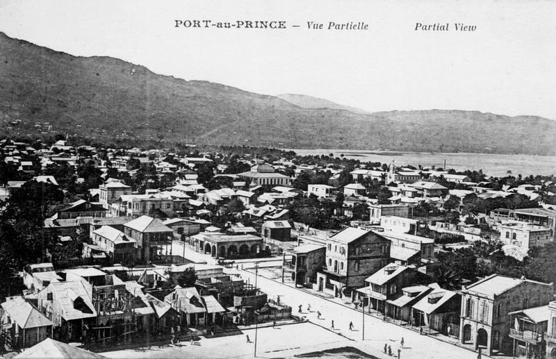 Early 1900s Port-au-Prince, looking southwest over the lower Bois-Verna and government district toward the bay.