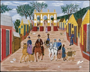 La Fossette vers 1897 — Les Bourgeois du Cap revenant de leurs habitations

— The Bourgeois Returning to Their Houses

