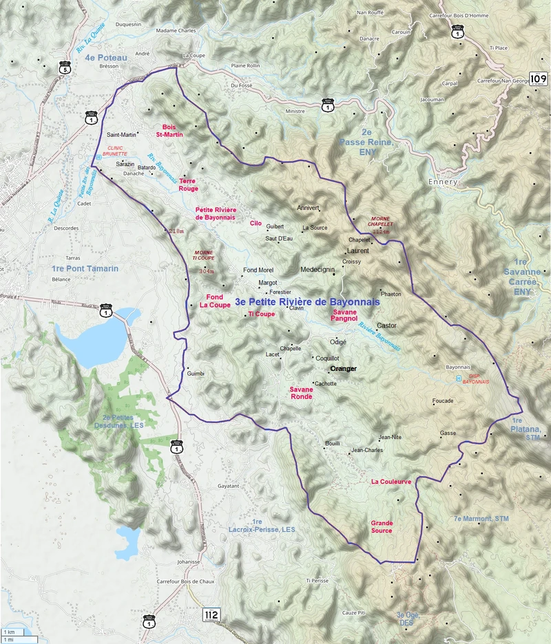 Section map of 3e Rivière de Bayonnais