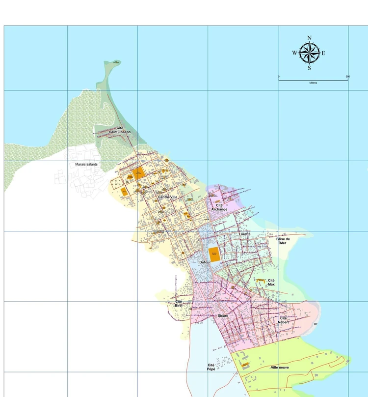 Map of the Fort-Liberté Downtown area