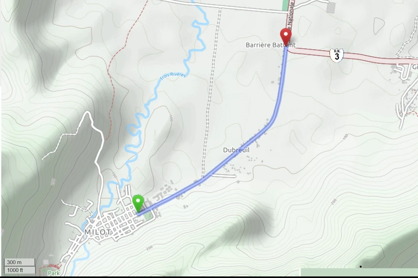 Map of Route 61