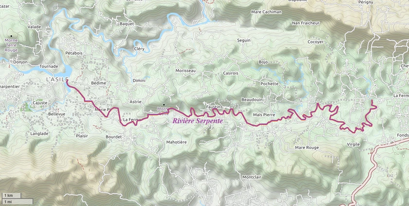 Map of the Winding River