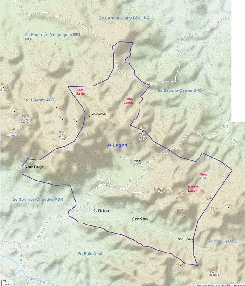 Section map of 3e Lagon