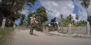 Dirtbikes near the Môle Saint-Nicolas Airport Road