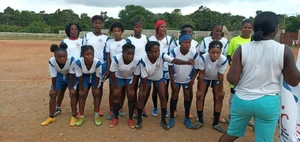 The local footballers' team, Fc Fidelite, in April 2021.