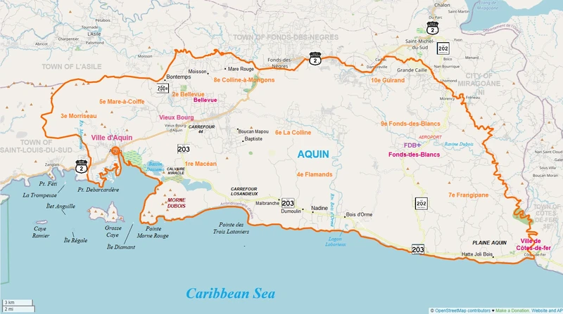 Commune map of Aquin