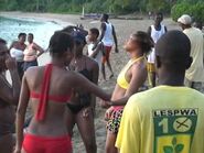 Anse d'Hainault girls fest at beach