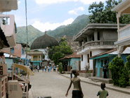 Main Street, Milot. Cathedral in background