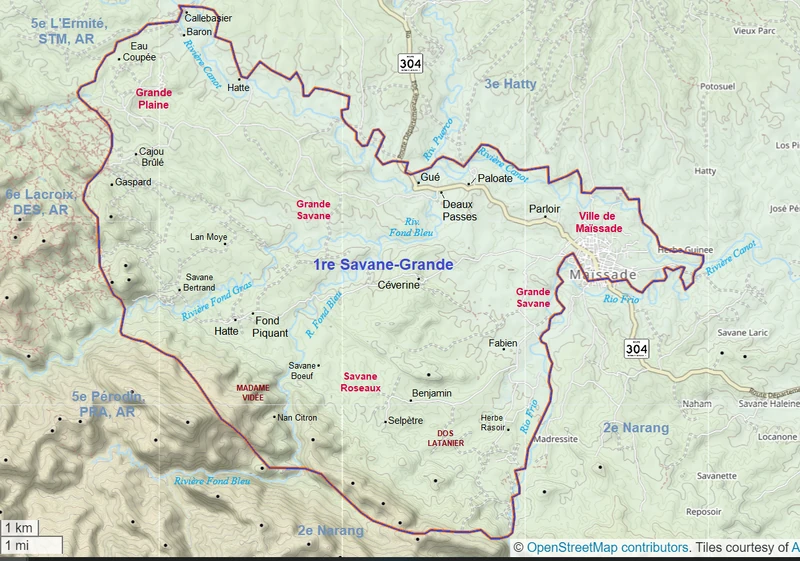 Section map of 1re Savane-Grande