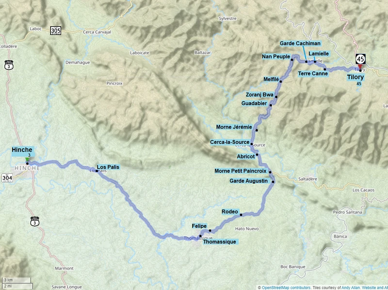 Map of Route Departementale 302