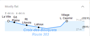 Route 303 elevation chart