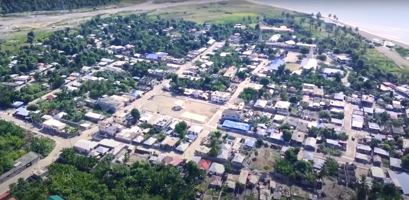 Aerial view facing south