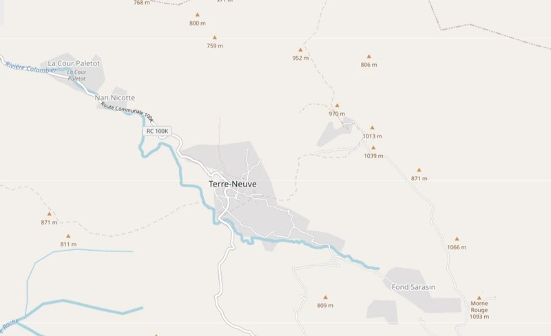 Map of the Terre-Neuve urban area