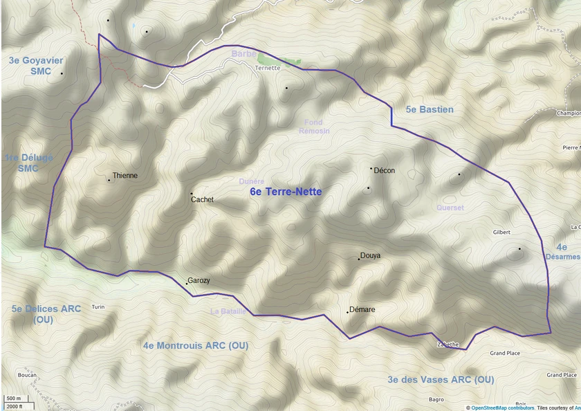 Map of Terre Natte, the sixth  of , 