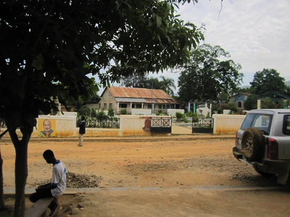 Center of Mombin-Crochu, , , as viewed from the town's Central Park