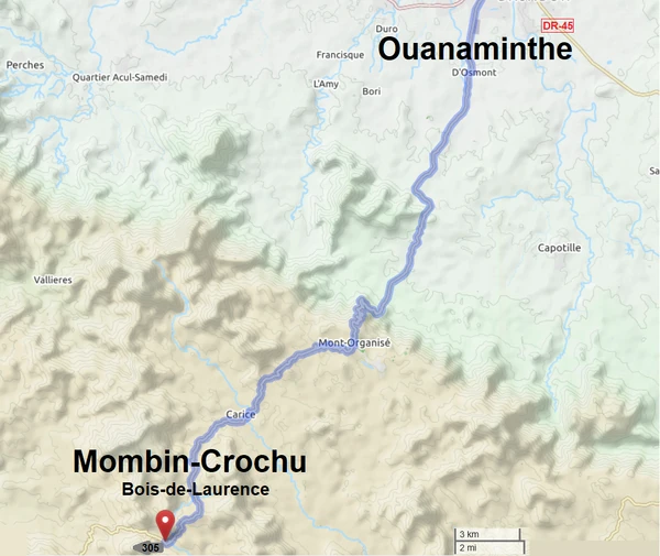 Map of the Route Departementale 602