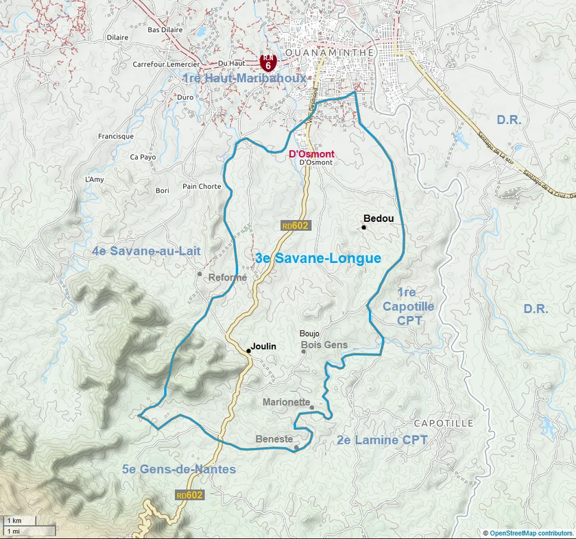 Section map of 3e Savane-Longue