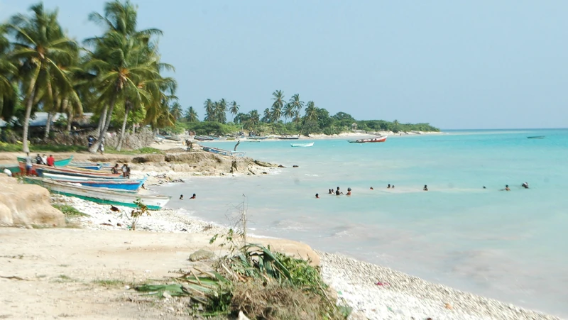 On the beach; Anse-à-Pitres, , 