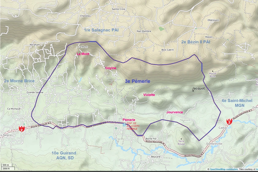 Section map of Pémerle, , 