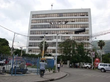 Communications building; Downtown Port-au-Prince, 