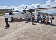 An airplane at the Môle Saint-Nicolas Airport