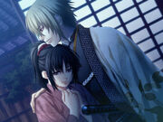 Kazama hugs Chizuru after killing Koudou