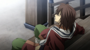 Okita with wet hair