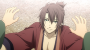 Okita picks up a kid