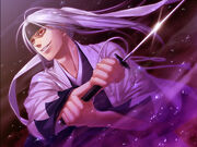 Hijikata turns into a Rasetsu to fight against Kazama